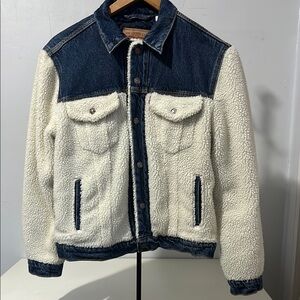 Levi's Blue and White Sherpa Jacket